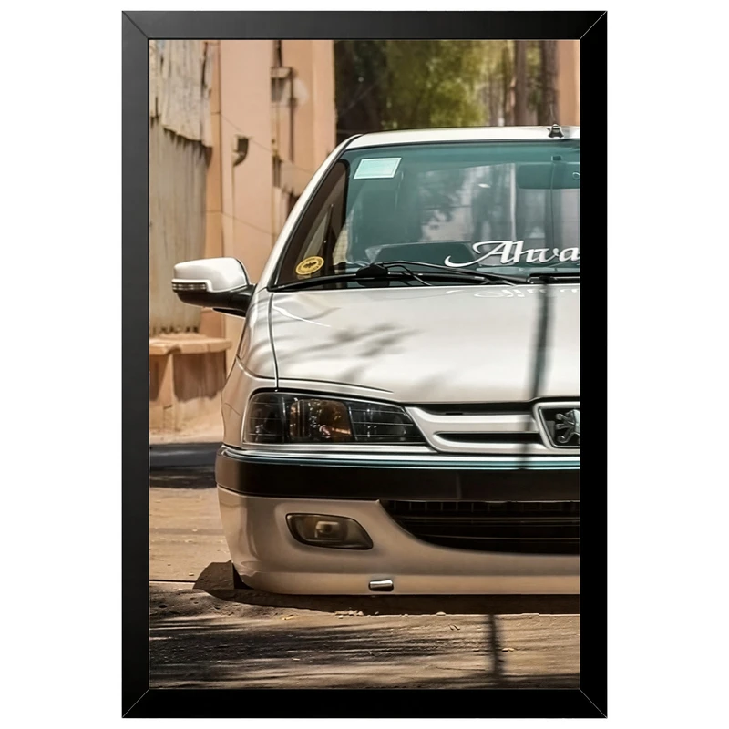 تابلو بکلیت طرح ماشین و خودرو پژو پارس (پرشیا) مدل B-po2185 فریم مشکی