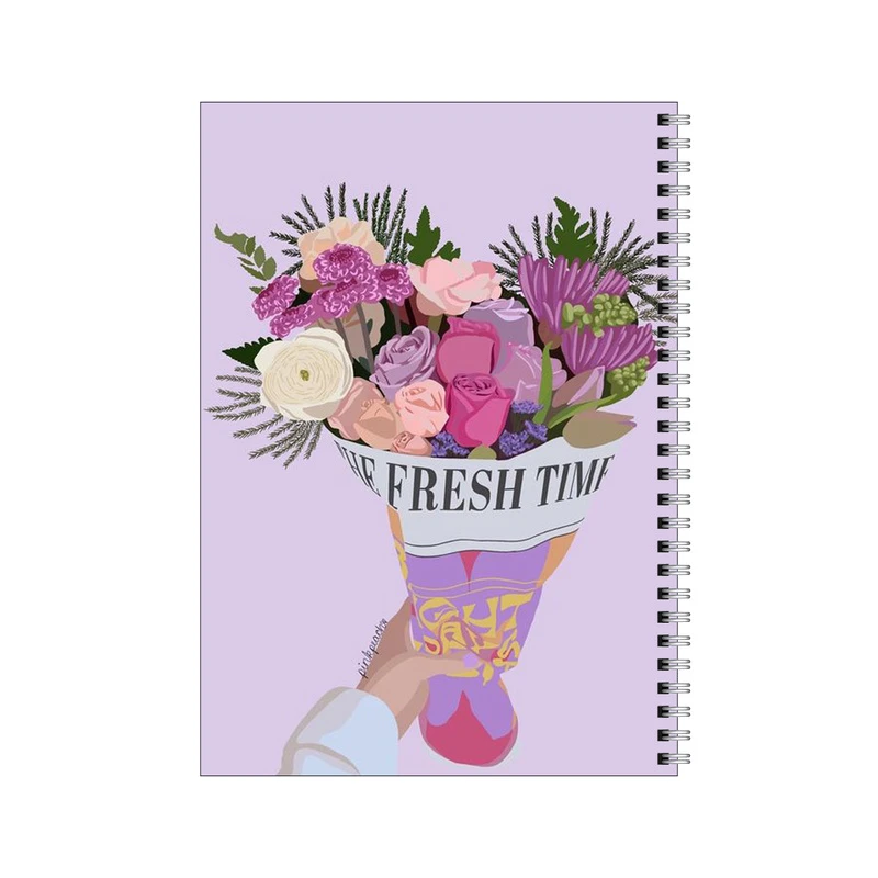 دفتر مشق 80 برگ بامبیلیپ طرح دسته گل کد 1346029