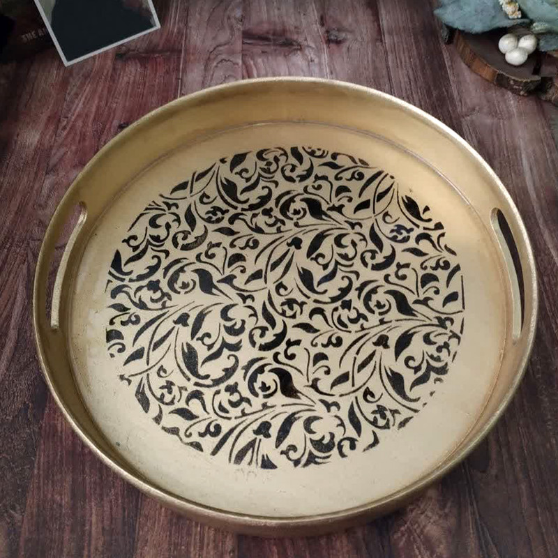 سینی دسته دار مدل گلدالاکر سایز 29*29 سانتی متر