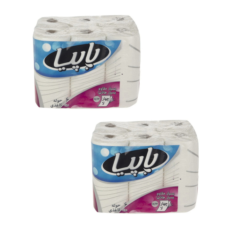 دستمال حوله ای پاپیا مدل 66 دو بسته 6 عددی