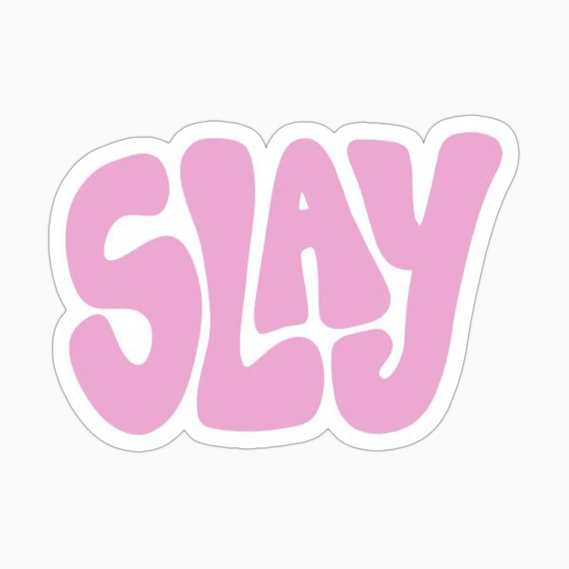 استیکر لپ تاپ و موبایل بووم طرح نوشته مدل صورتی کد BM13