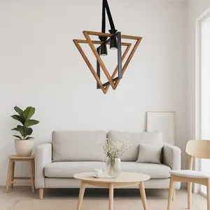 لوستر 2 شعله شاهان تک مدل wood14