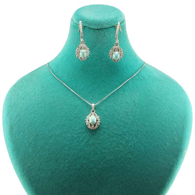 نیم ست نقره زنانه سلین کالا مدل فیروزه کد 125 نیم ست نقره زنانه سلین کالا مدل فیروزه کد 125