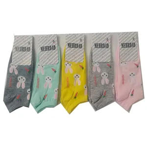 جوراب ساق کوتاه دخترانه مدل mk2536 بسته 5 عددی