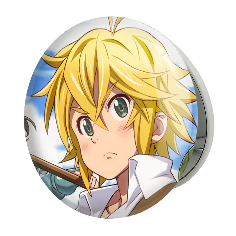 آینه جیبی خندالو طرح ملیودس و دایان انیمه هفت گناه کبیره مدل تاشو کد 17536 