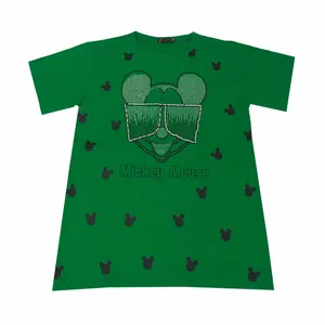 تی شرت آستین کوتاه زنانه مدل میکی موس رنگ سبز روشن