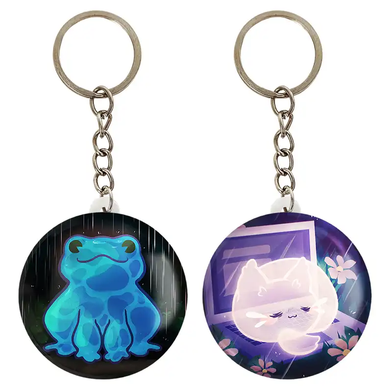 جاکلیدی خندالو مدل گربه و قورباغه حیوانات بامزه کد 2105121044 مجموعه 2 عددی