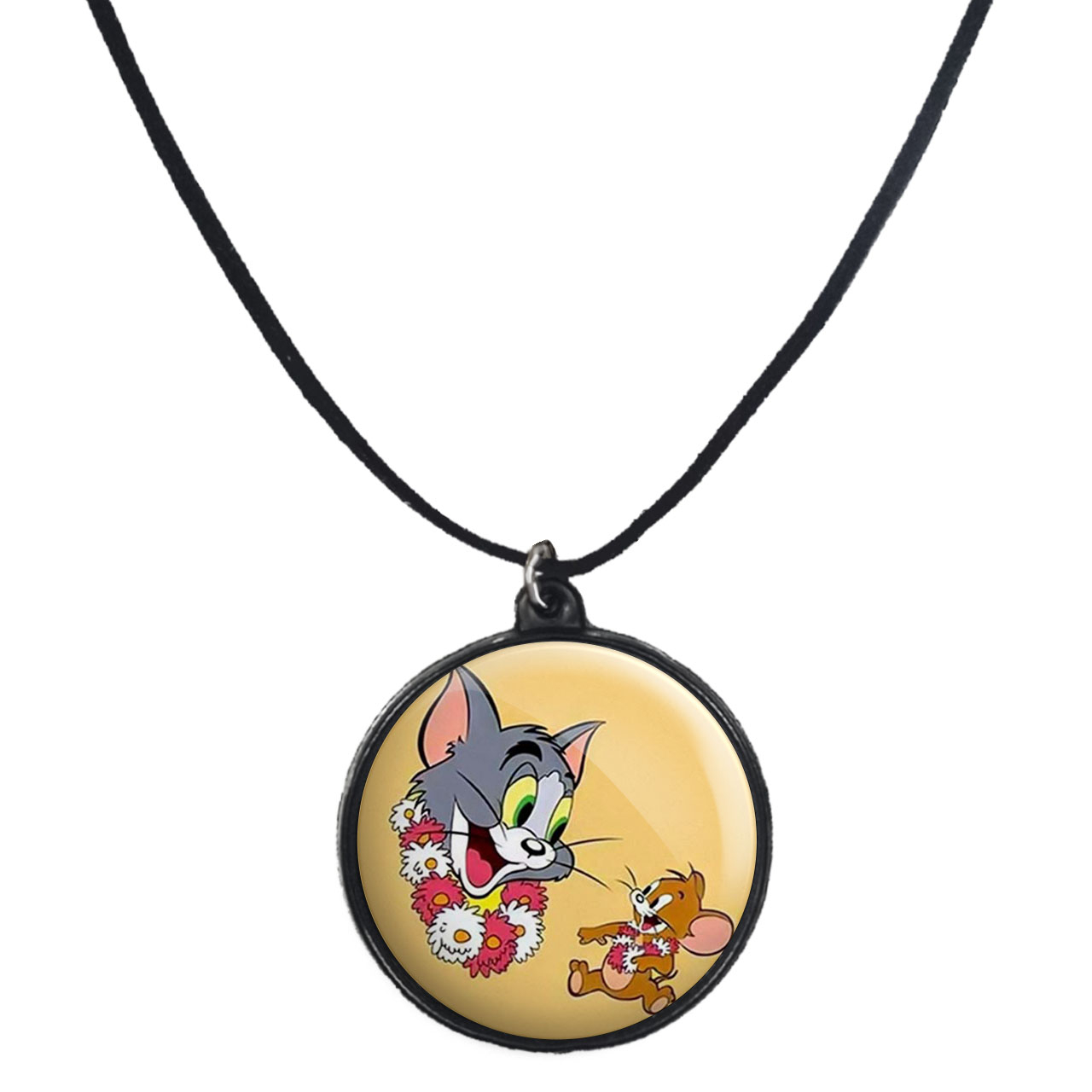 گردنبند پرمانه طرح تام و جری کد pmb.10750 مدل دو طرفه