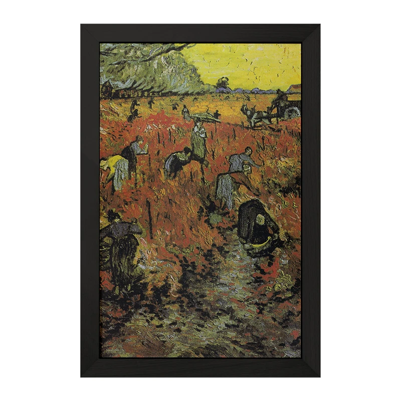 تابلو خندالو مدل تاکستان سرخ ونسان ونگوگ (Van Gogh) کد 36804