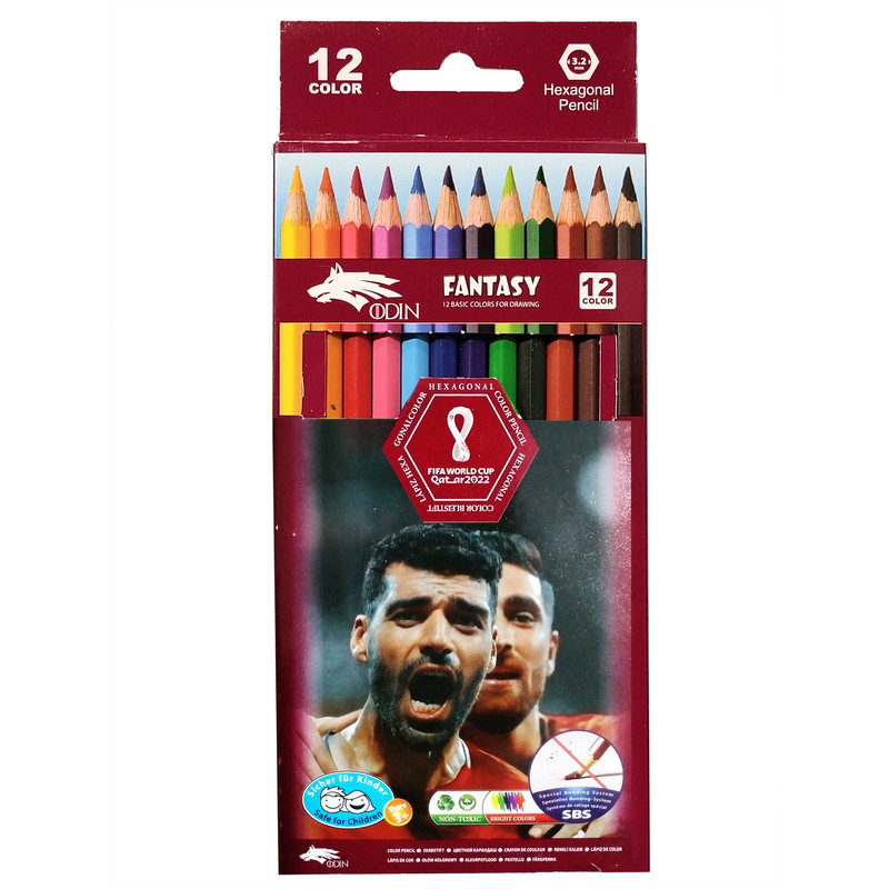 مداد رنگی 12 رنگ اودین مدل world Cup 2022 C11
