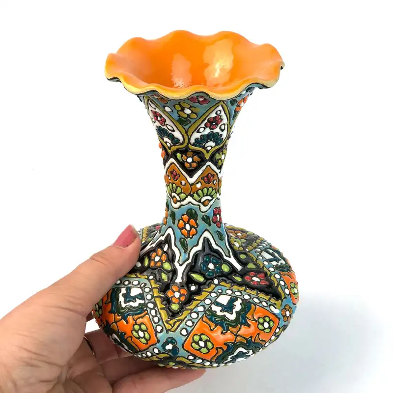 گلدان میناکاری مدل شاه رضایی