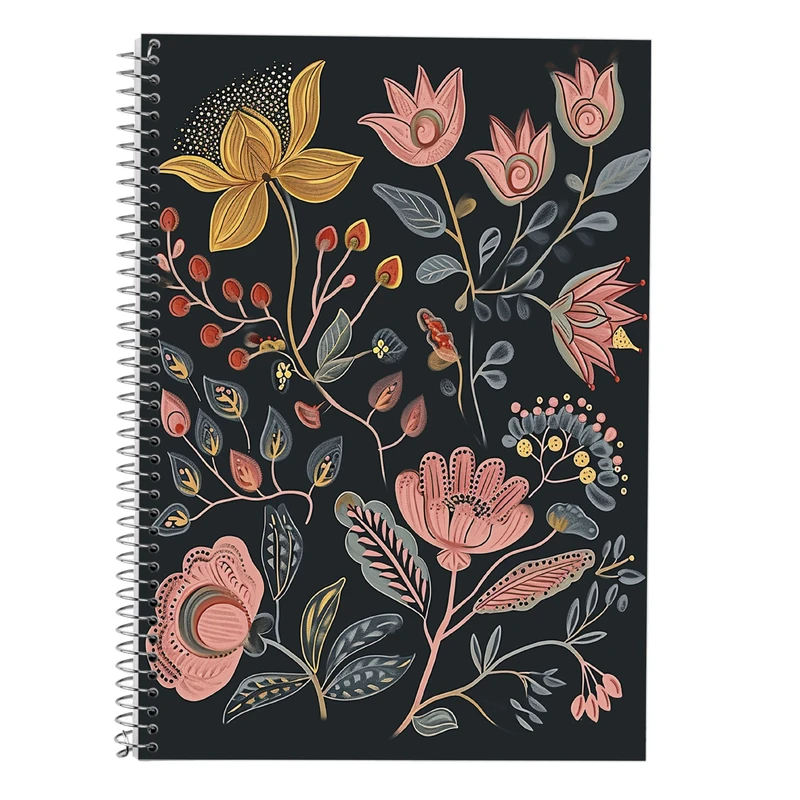 دفتر زبان 50 برگ مدوپد مدل دو خط طرح گل کد DF13949