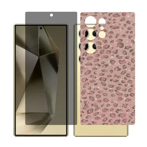 Glass Together model privacy screen protector for Samsung S24 Ultra mobile phone with back cover sticker