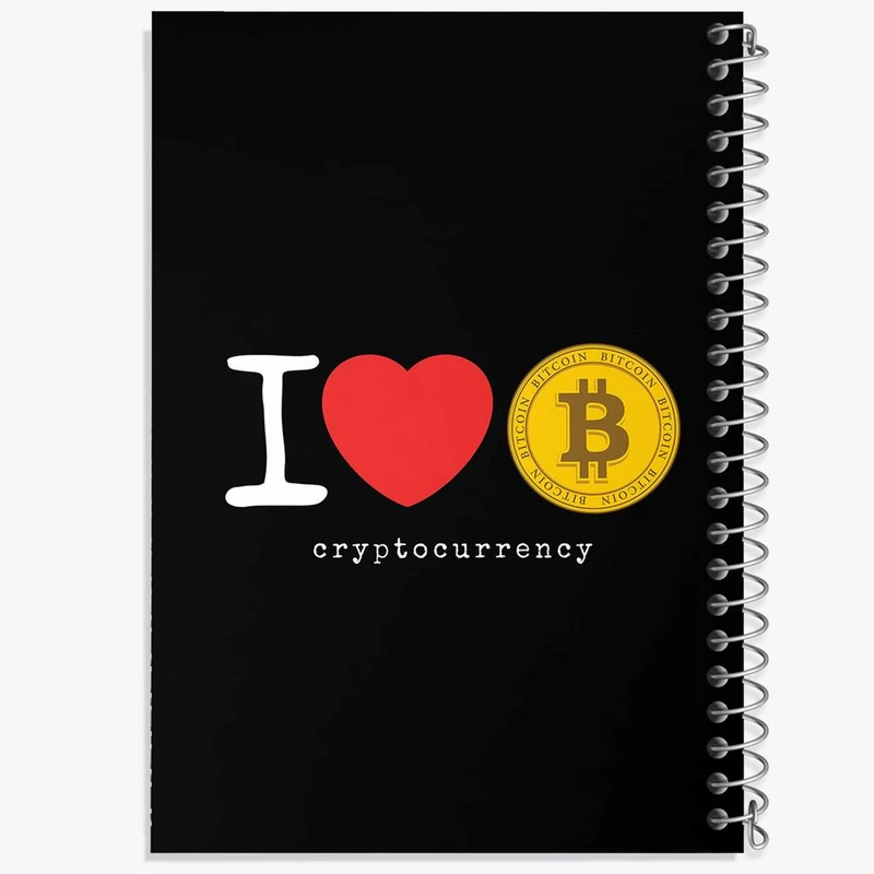 دفتر مشق 50 برگ خندالو مدل I Love Bitcoin  کد 10895