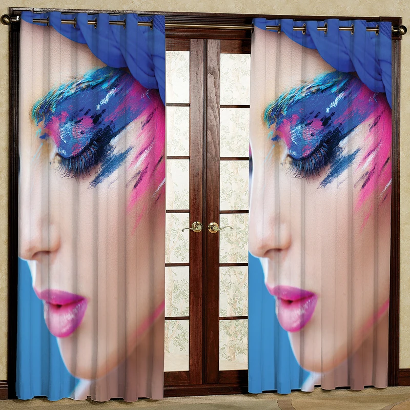  پرده مدل دختر  مخمل پانچی کد 606 سایز 140x280 سانتی متر
