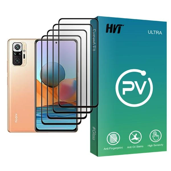 محافظ صفحه نمایش اچ وی تی مدل PV Glass MIX004 مناسب برای گوشی موبایل شیائومی Redmi Note 10 Pro Max بسته چهار عددی