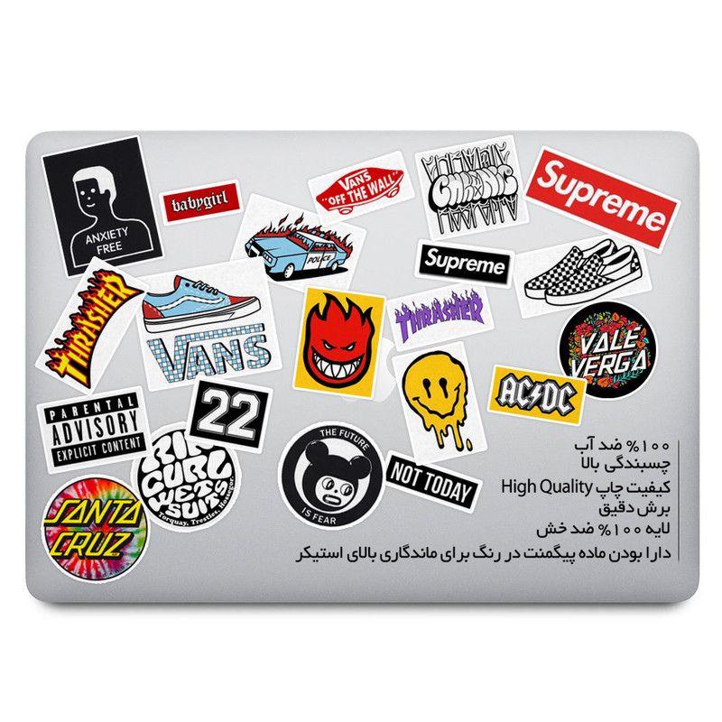 استیکر لپ تاپ ماسا دیزاین طرح TEXT کد COL006 مجموعه 21 عددی