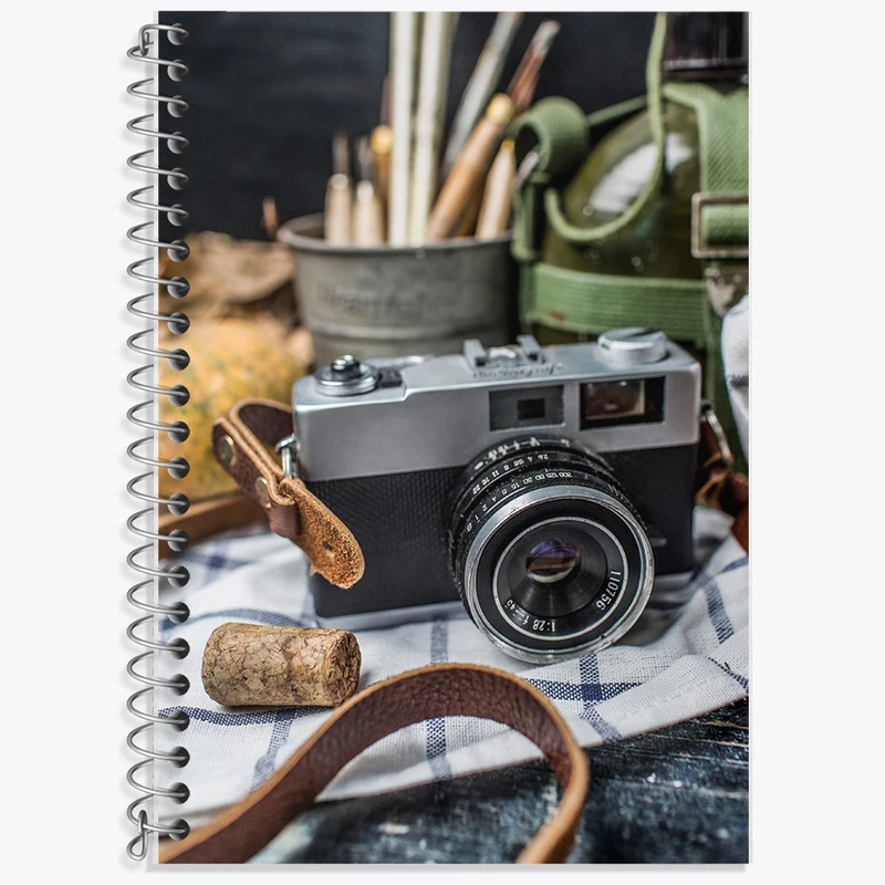 دفتر زبان 50 برگ خندالو مدل سه خط طرح عکاسی و دوربین عکاسی کد F1489