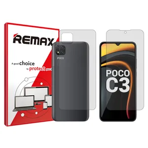 Remax HyGEL model transparent screen protector suitable for Xiaomi Poco C3 along with the back protector