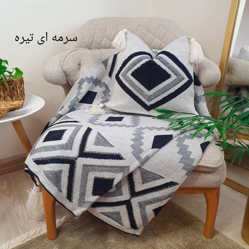 ست شال مبل و کوسن ایکیان هوم مدل پانچدوزی