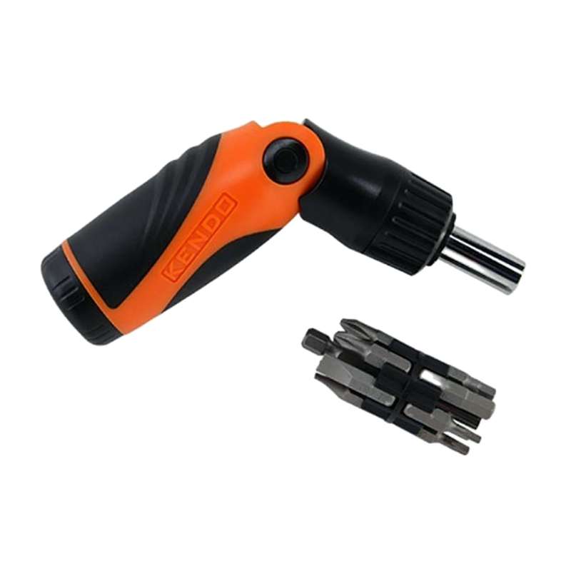 پیچ گوشتی جغجغه ای تاشو کیندو مدل 202342 بسته 14 عددی