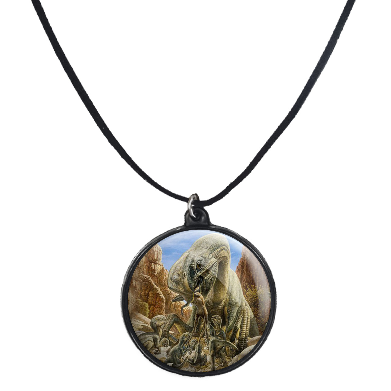 گردنبند پرمانه طرح دایناسور ها کد pmb.23352 مدل دو طرفه