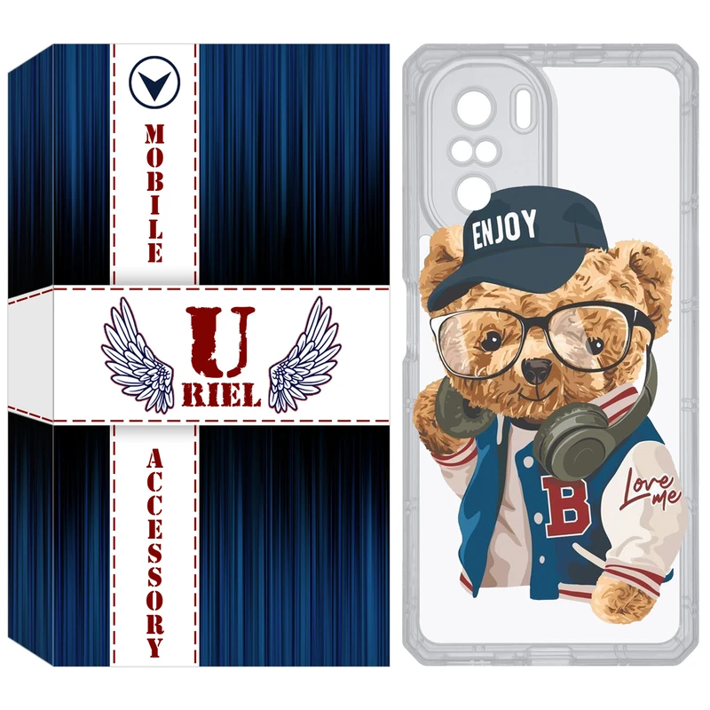 کاور یوریل مدل Clear کد 35 طرح تدی مناسب برای گوشی موبایل شیائومی Poco F3 / Redmi K40 / Mi 11i