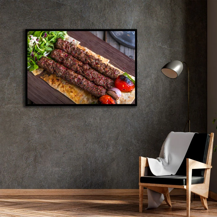 تابلو بکلیت طرح کباب کوبیده مدل B-D2338 فریم مشکی