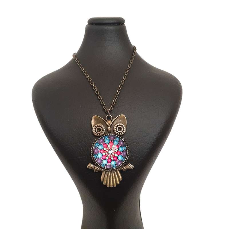 گردنبند دخترانه مدل جغد طرح 17