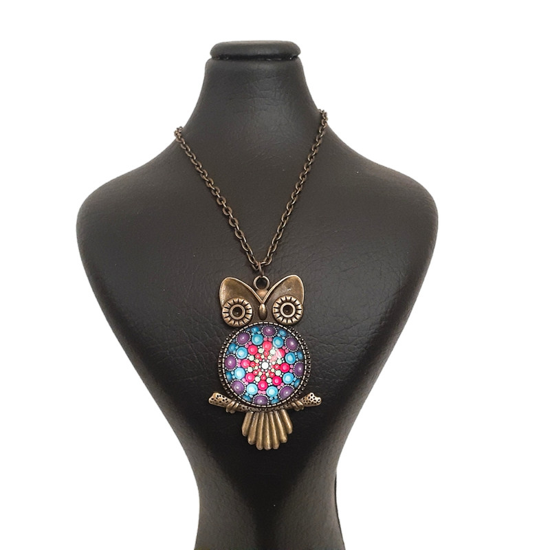 گردنبند دخترانه مدل جغد طرح 17