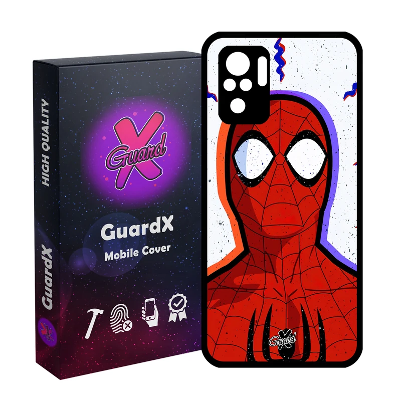 کاور گارد ایکس طرح Spider Man مدل Glass10495 مناسب برای گوشی موبایل شیائومی Redmi Note 10 4G/Redmi Note 10S