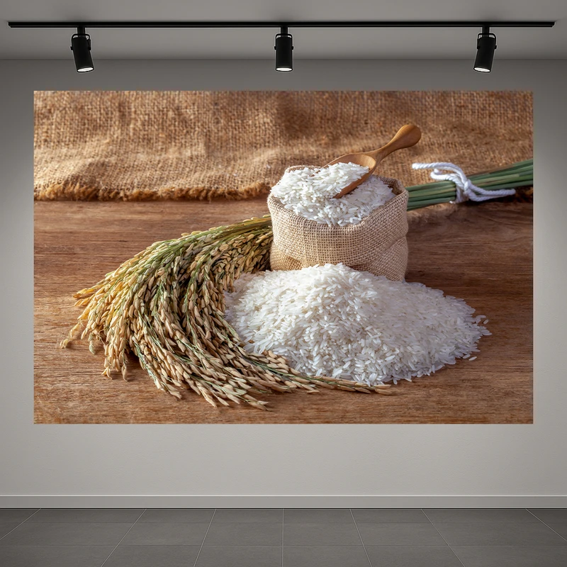 پوستر پارچه ای طرح مخمل برنج تازه مدل کشاورزی کد AR3059371