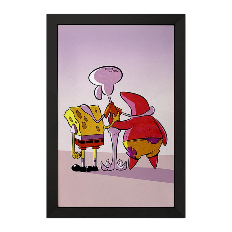 تابلو خندالو مدل باب اسفنجی و پاتریک و اختاپوس کد F1904