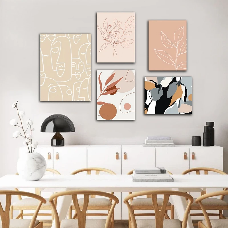 تابلو شاسی بکلیت طرح دکوراتیو مینیمال آرت مدل SH-657 مجموعه 5 عددی