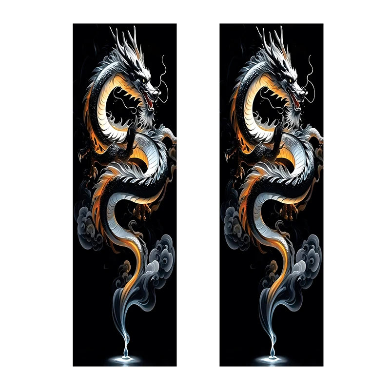 برچسب ستون خودرو توییجین و موییجین طرح اژدها کد 03 بسته 2 عددی