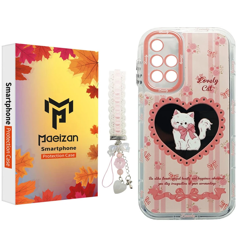 کاور پاییزان مدل CAT01 طرح گربه مناسب برای گوشی موبایل سامسونگ Galaxy A51 / M40s به همراه آویز