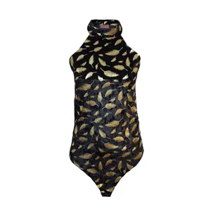 بادی زنانه تارا تین مدل مخمل طلا کوب کد 99