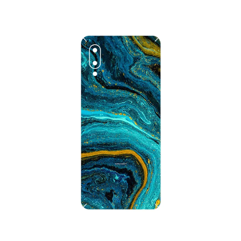 برچسب پوششی ماهوت مدل Turquoise marblewith golden streaks مناسب برای گوشی موبایل سامسونگ Galaxy A02
