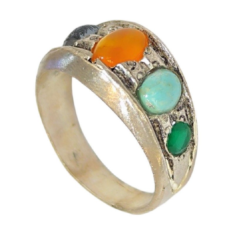 انگشتر نقره مردانه مدل پنج جواهر رکاب دست ساز کد ۵۳۰۰ انگشتر نقره مردانه مدل پنج جواهر رکاب دست ساز کد ۵۳۰۰