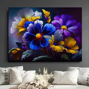 پوستر دیواری مدل نقاشی فانتزی گل بنفشه کد FP104746