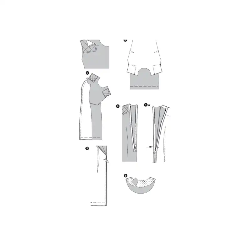 الگو خیاطی پیراهن زنانه بوردا استایل کد 6832 سایز 36 تا 48 متد مولر