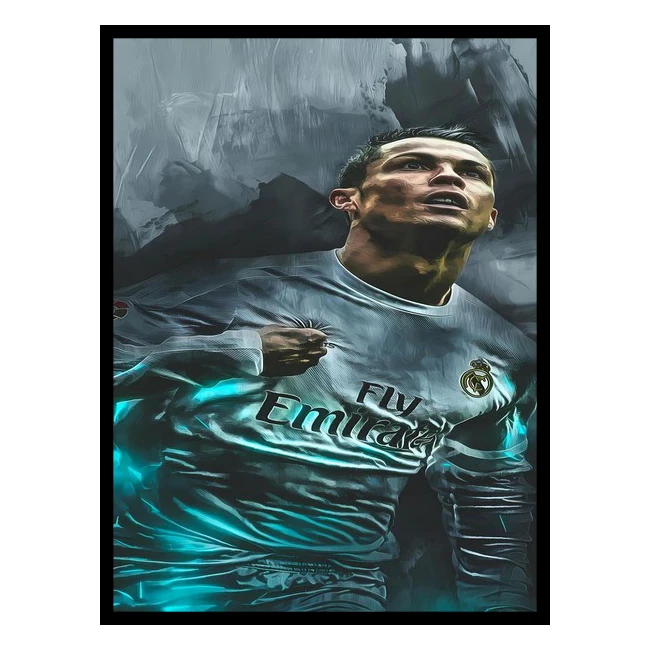 تابلو نوری بکلیت طرح دکوری ورزشی فوتبالی کریستیانو رونالدو مدل B-bu6525 فریم مشکی
