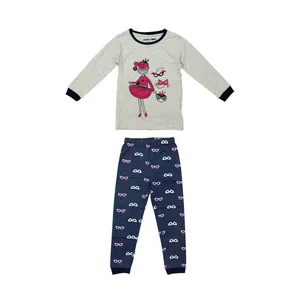 ست تی شرت آستین بلند و شلوار دخترانه نکست مدل دختر عینکی