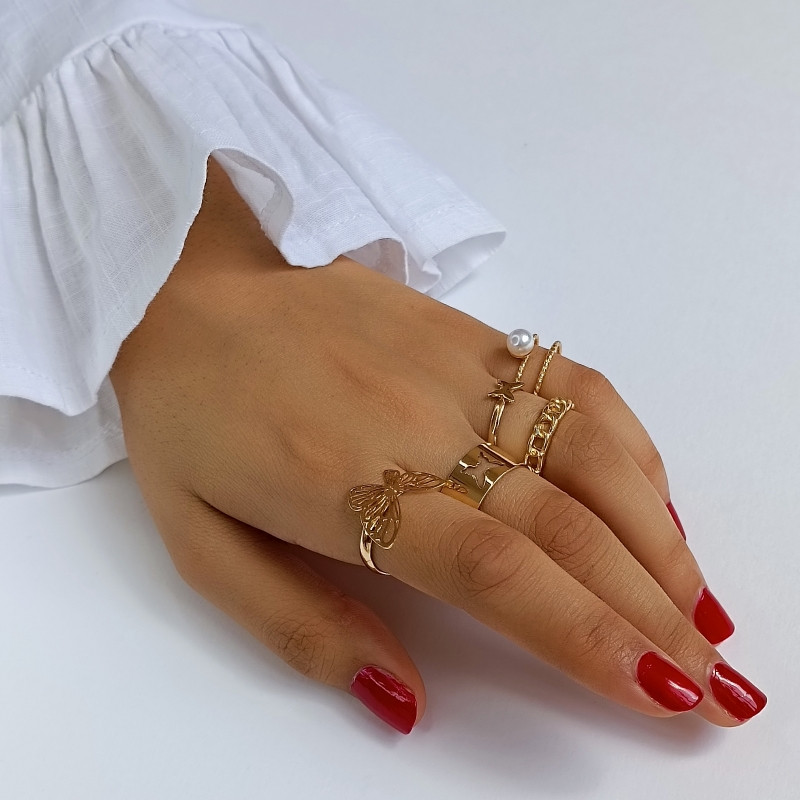 انگشتر زنانه کد 110 مجموعه 5 عددی انگشتر زنانه کد 110 مجموعه 5 عددی