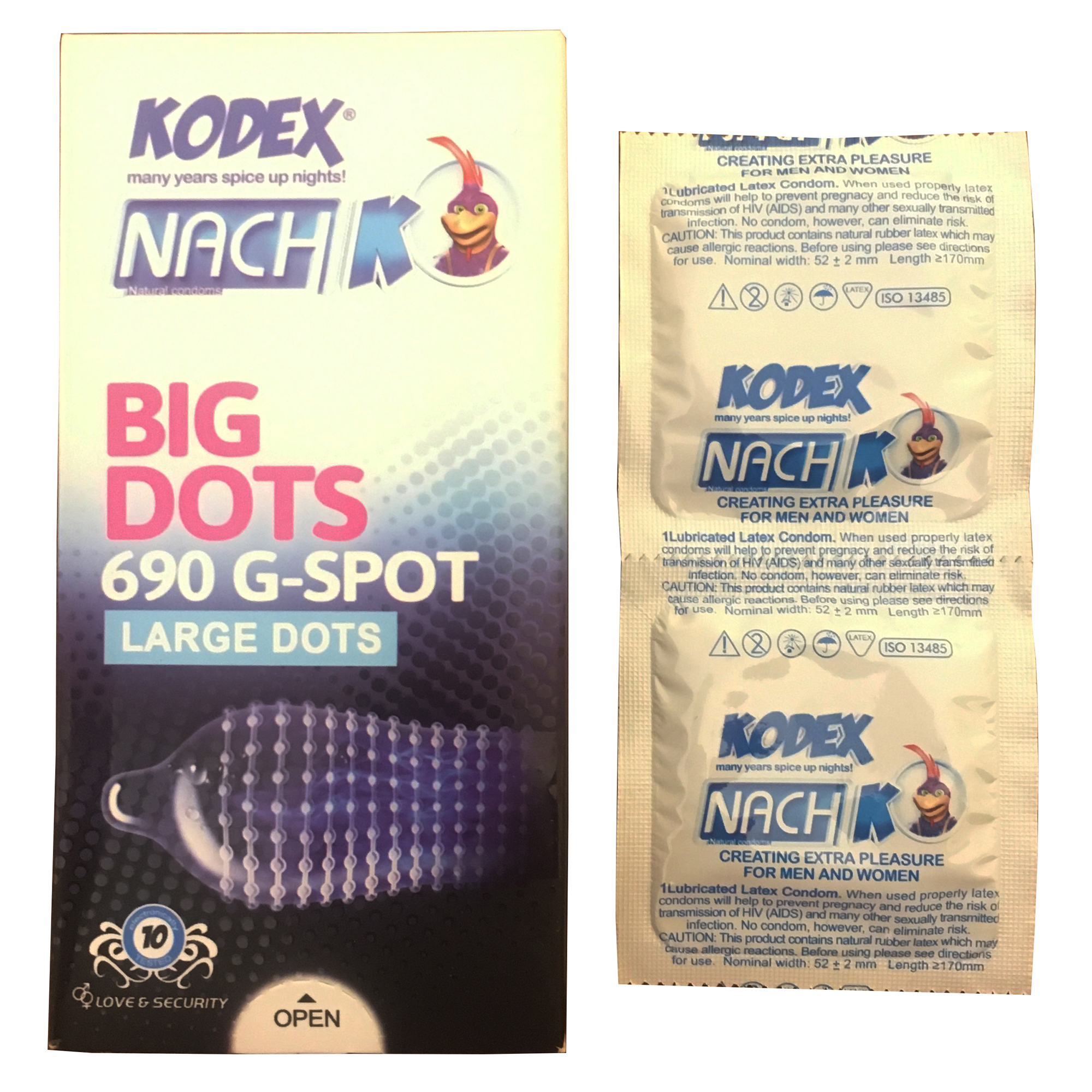 کاندوم ناچ کدکس مدل Big Dots بسته 10 عددی به همراه کاندوم ماتادور مجموعه 2 عددی