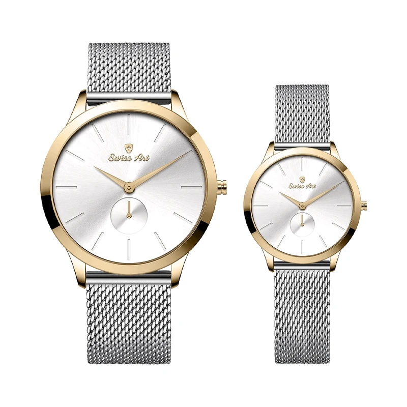 ست ساعت مچی عقربه‌ای کوارتز زنانه و مردانه سوئیس آرت مدل 920113-114ST0300