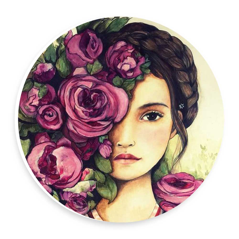  دیوارکوب طرح بانو و گل های رز مدل wtb579