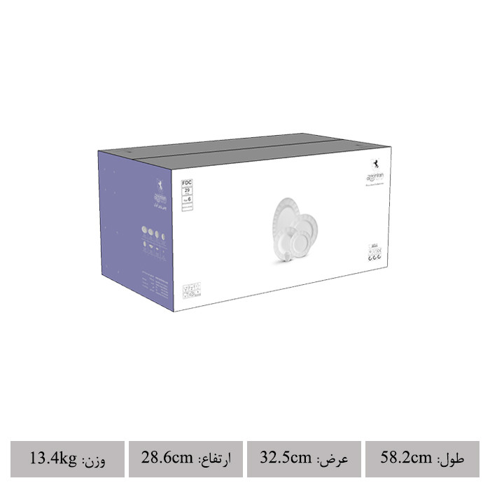 سرویس غذاخوری 29 پارچه چینی زرین ایران مدل نئوکلاسیک آراگل درجه عالی
