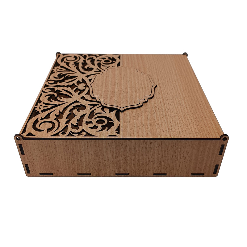 جعبه هدیه طرح گل و ترنج مدل A1117-062121
