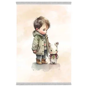 فرش پارچه‌ای دفه مدل فرشینه هازان مخمل طرح فانتزی کد 3346